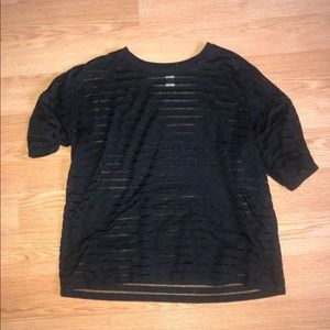 Forever 21 Sheer Black Striped Top